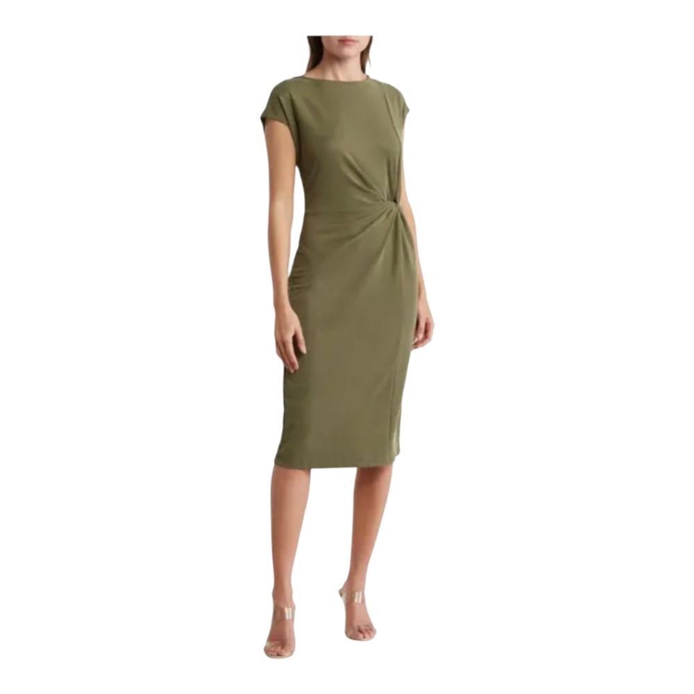 Nordstrom Rack Side Note‎ Modal Blend Midi Dress Army GREEN 2X